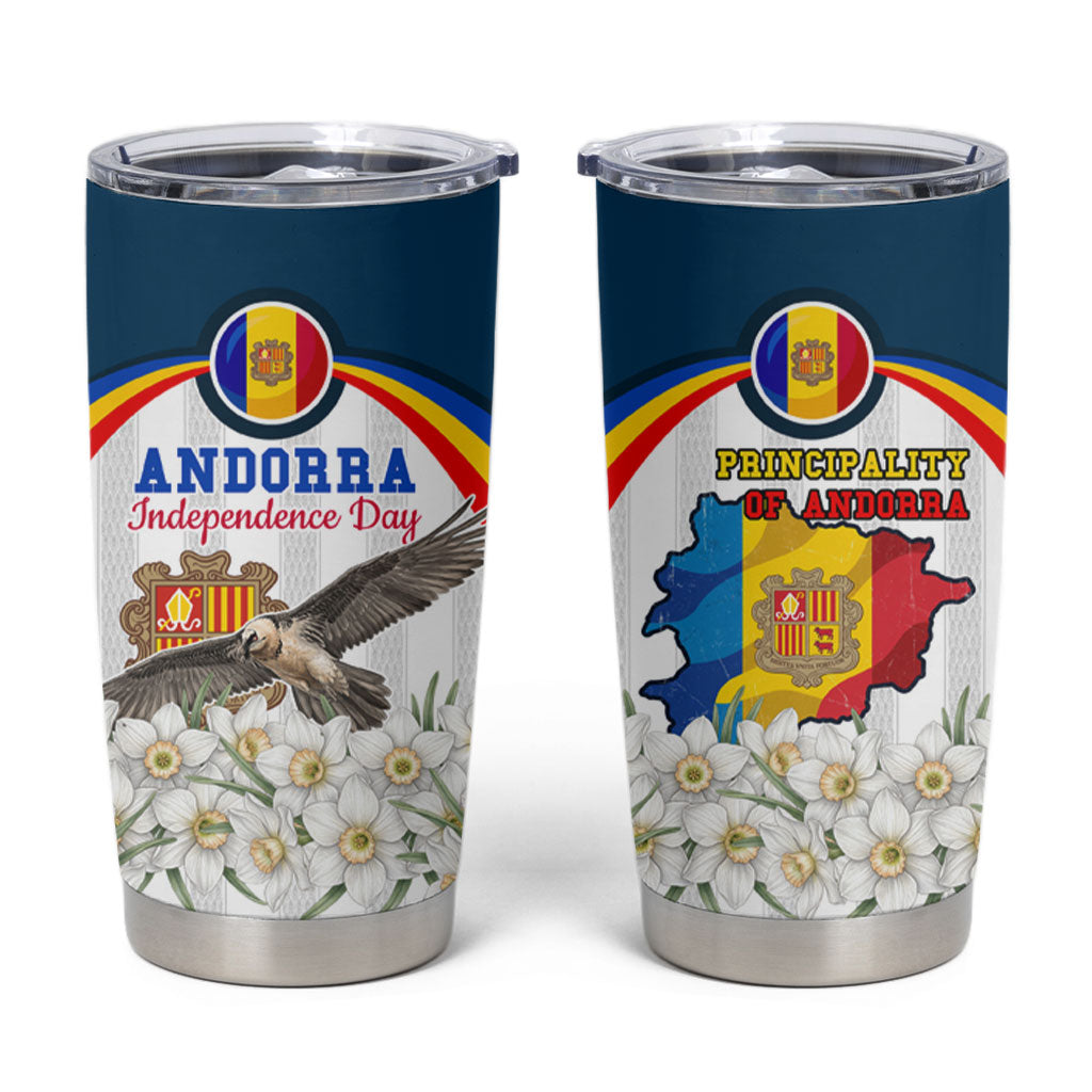 Andorra Independence Day Tumbler Cup Freedom Grandella Narcissus Falcon Map Flag