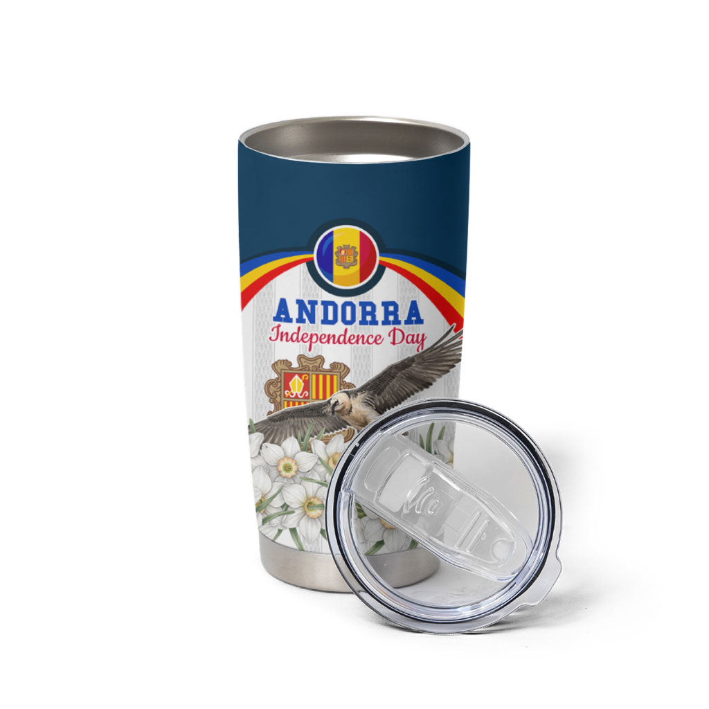 Andorra Independence Day Tumbler Cup Freedom Grandella Narcissus Falcon Map Flag