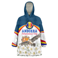 Andorra Independence Day Wearable Blanket Hoodie Freedom Grandella Narcissus Falcon Map Flag
