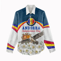 Andorra Independence Day Women Casual Shirt Freedom Grandella Narcissus Falcon Map Flag