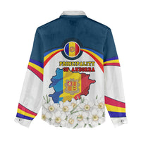 Andorra Independence Day Women Casual Shirt Freedom Grandella Narcissus Falcon Map Flag