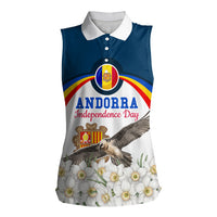 Andorra Independence Day Women Sleeveless Polo Shirt Freedom Grandella Narcissus Falcon Map Flag
