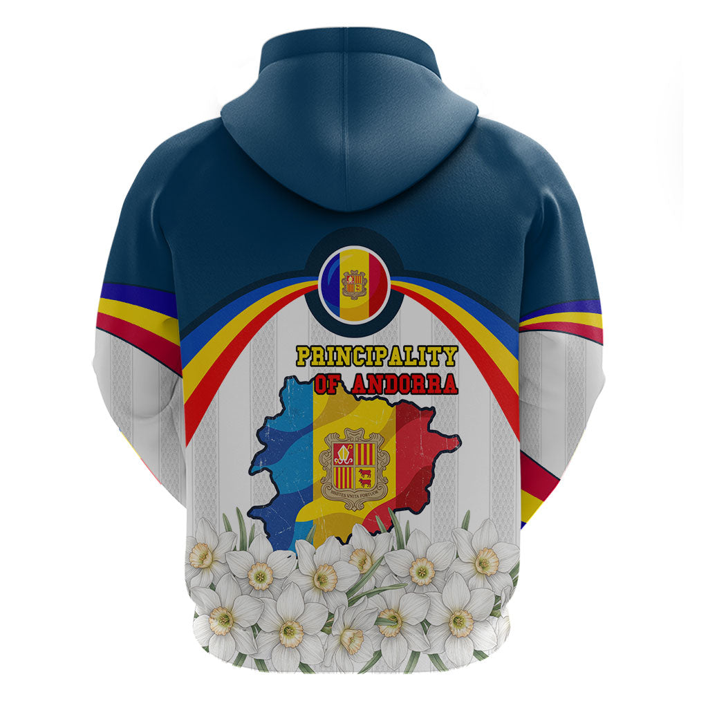 Andorra Independence Day Zip Hoodie Freedom Grandella Narcissus Falcon Map Flag