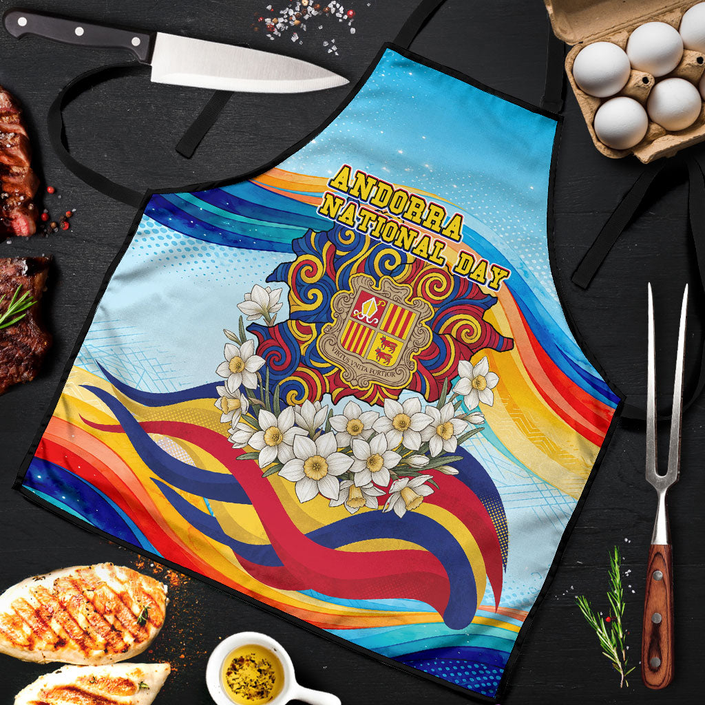 Andorra National Day Apron Coat Of Arms Daffodil Flower Cultural Heritage