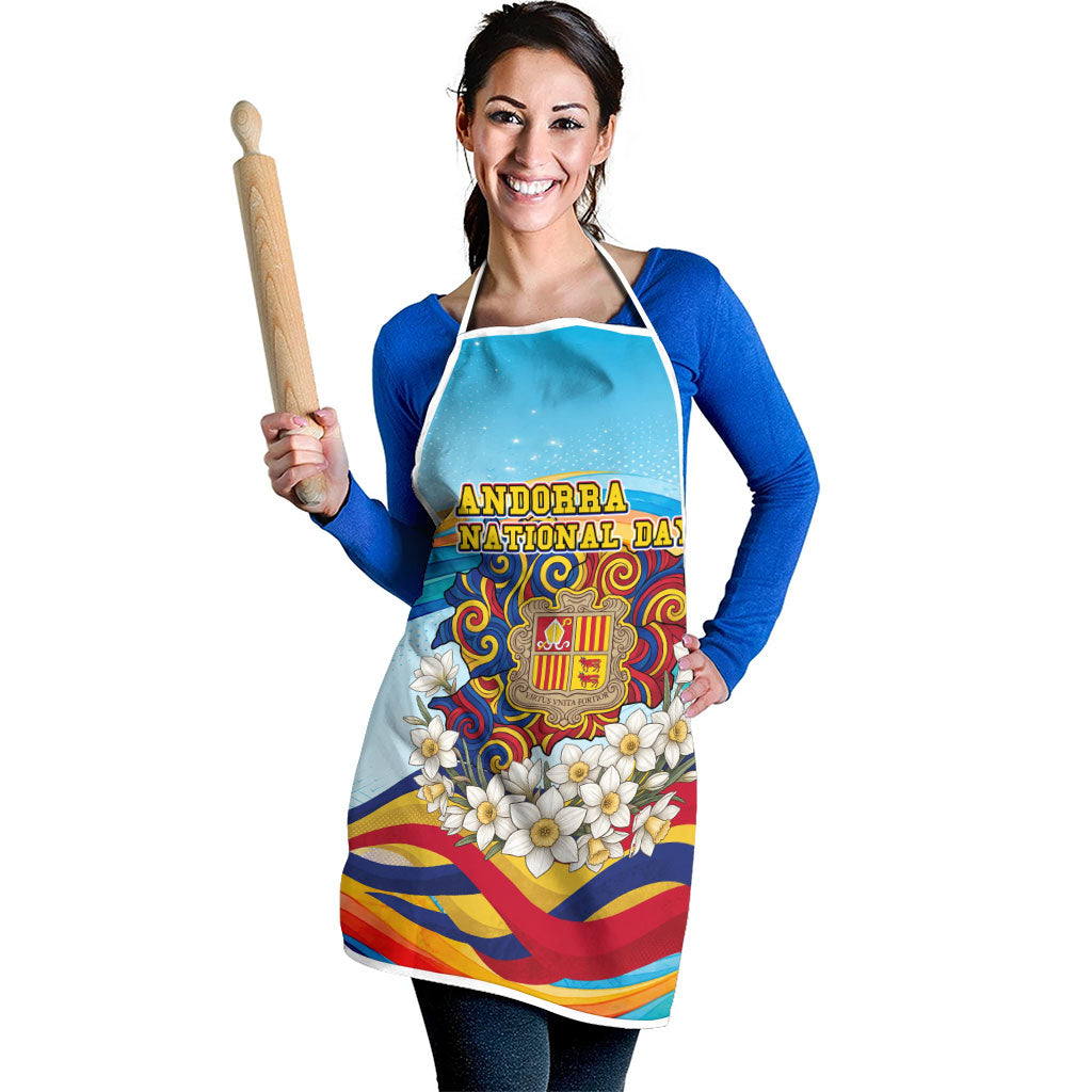 Andorra National Day Apron Coat Of Arms Daffodil Flower Cultural Heritage