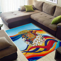 Andorra National Day Area Rug Coat Of Arms Daffodil Flower Cultural Heritage