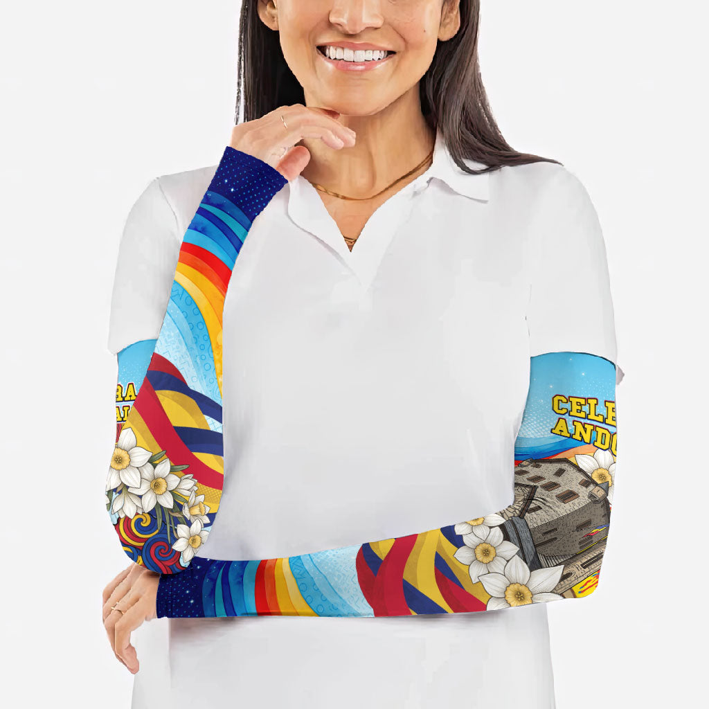 Andorra National Day Arm Sleeves Coat Of Arms Daffodil Flower Cultural Heritage