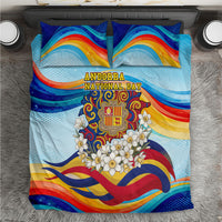 Andorra National Day Bedding Set Coat Of Arms Daffodil Flower Cultural Heritage
