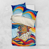 Andorra National Day Bedding Set Coat Of Arms Daffodil Flower Cultural Heritage