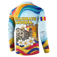Andorra National Day Button Sweatshirt Coat Of Arms Daffodil Flower Cultural Heritage