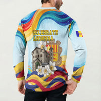 Andorra National Day Button Sweatshirt Coat Of Arms Daffodil Flower Cultural Heritage