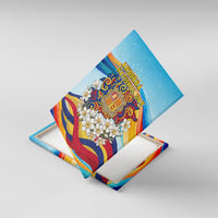 Andorra National Day Canvas Wall Art Coat Of Arms Daffodil Flower Cultural Heritage