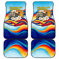 Andorra National Day Car Mats Coat Of Arms Daffodil Flower Cultural Heritage