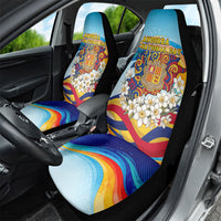 Andorra National Day Car Seat Cover Coat Of Arms Daffodil Flower Cultural Heritage