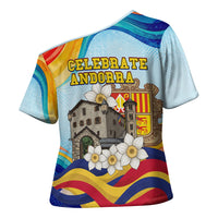 Andorra National Day Cross Shoulder Shirt Coat Of Arms Daffodil Flower Cultural Heritage