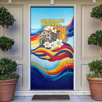 Andorra National Day Door Cover Coat Of Arms Daffodil Flower Cultural Heritage