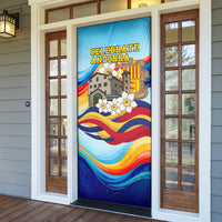 Andorra National Day Door Cover Coat Of Arms Daffodil Flower Cultural Heritage