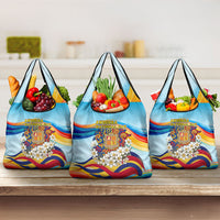 Andorra National Day Grocery Bag Coat Of Arms Daffodil Flower Cultural Heritage