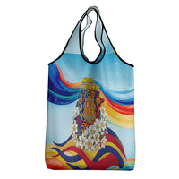 Andorra National Day Grocery Bag Coat Of Arms Daffodil Flower Cultural Heritage