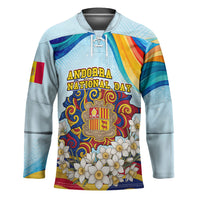 Andorra National Day Hockey Jersey Coat Of Arms Daffodil Flower Cultural Heritage