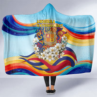 Andorra National Day Hooded Blanket Coat Of Arms Daffodil Flower Cultural Heritage