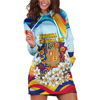Andorra National Day Hoodie Dress Coat Of Arms Daffodil Flower Cultural Heritage