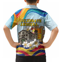 Andorra National Day Kid Hawaiian Shirt Coat Of Arms Daffodil Flower Cultural Heritage