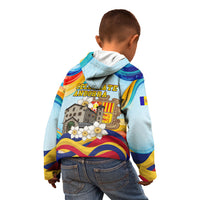 Andorra National Day Kid Hoodie Coat Of Arms Daffodil Flower Cultural Heritage