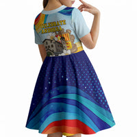 Andorra National Day Kid Short Sleeve Dress Coat Of Arms Daffodil Flower Cultural Heritage