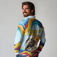 Andorra National Day Long Sleeve Polo Shirt Coat Of Arms Daffodil Flower Cultural Heritage