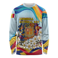 Andorra National Day Long Sleeve Shirt Coat Of Arms Daffodil Flower Cultural Heritage