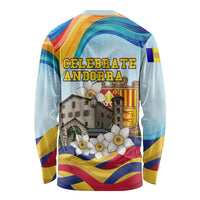 Andorra National Day Long Sleeve Shirt Coat Of Arms Daffodil Flower Cultural Heritage