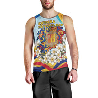 Andorra National Day Men Tank Top Coat Of Arms Daffodil Flower Cultural Heritage