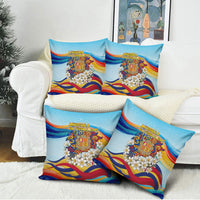 Andorra National Day Pillow Cover Coat Of Arms Daffodil Flower Cultural Heritage