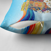 Andorra National Day Pillow Cover Coat Of Arms Daffodil Flower Cultural Heritage