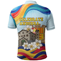 Andorra National Day Polo Shirt Coat Of Arms Daffodil Flower Cultural Heritage