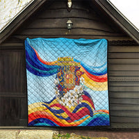 Andorra National Day Quilt Coat Of Arms Daffodil Flower Cultural Heritage