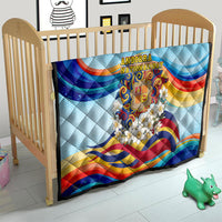 Andorra National Day Quilt Coat Of Arms Daffodil Flower Cultural Heritage