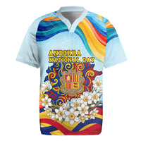Andorra National Day Rugby Jersey Coat Of Arms Daffodil Flower Cultural Heritage