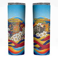Andorra National Day Skinny Tumbler Coat Of Arms Daffodil Flower Cultural Heritage