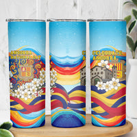 Andorra National Day Skinny Tumbler Coat Of Arms Daffodil Flower Cultural Heritage