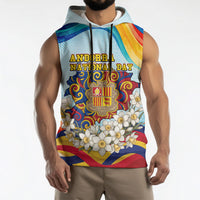 Andorra National Day Sleeveless Hoodie Coat Of Arms Daffodil Flower Cultural Heritage