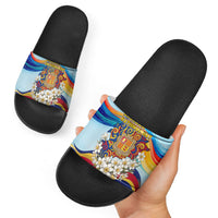 Andorra National Day Slide Sandals Coat Of Arms Daffodil Flower Cultural Heritage