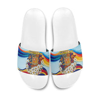 Andorra National Day Slide Sandals Coat Of Arms Daffodil Flower Cultural Heritage