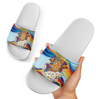 Andorra National Day Slide Sandals Coat Of Arms Daffodil Flower Cultural Heritage