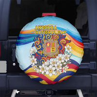 Andorra National Day Spare Tire Cover Coat Of Arms Daffodil Flower Cultural Heritage
