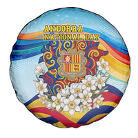 Andorra National Day Spare Tire Cover Coat Of Arms Daffodil Flower Cultural Heritage