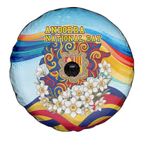 Andorra National Day Spare Tire Cover Coat Of Arms Daffodil Flower Cultural Heritage