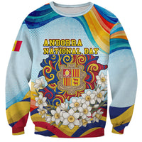 Andorra National Day Sweatshirt Coat Of Arms Daffodil Flower Cultural Heritage