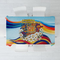 Andorra National Day Tablecloth Coat Of Arms Daffodil Flower Cultural Heritage